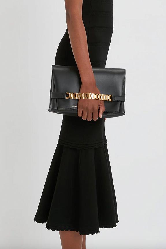 Victoria Beckham Chain Pouch With Strap Black-1